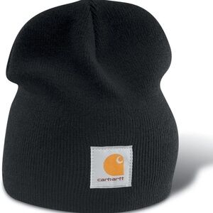Carhartt Black Knit Beanie with Logo Patch